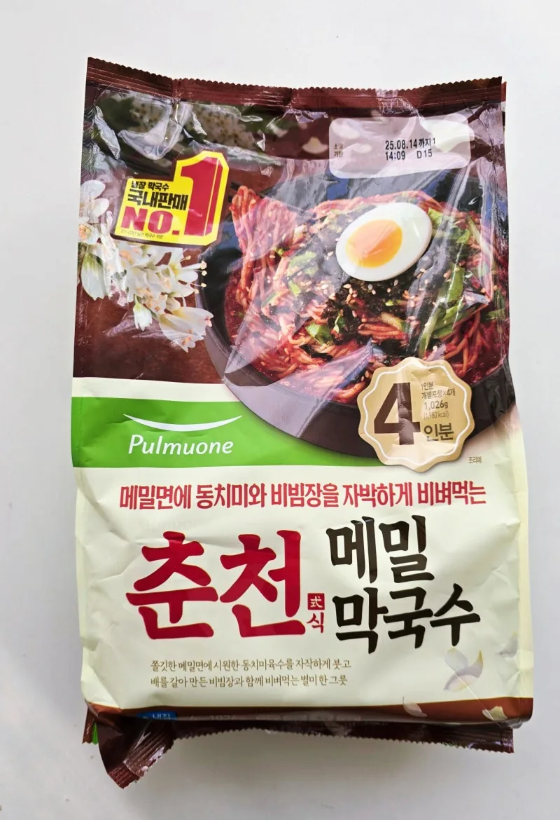 풀무원 춘천식 메밀 막국수 봉지 앞면